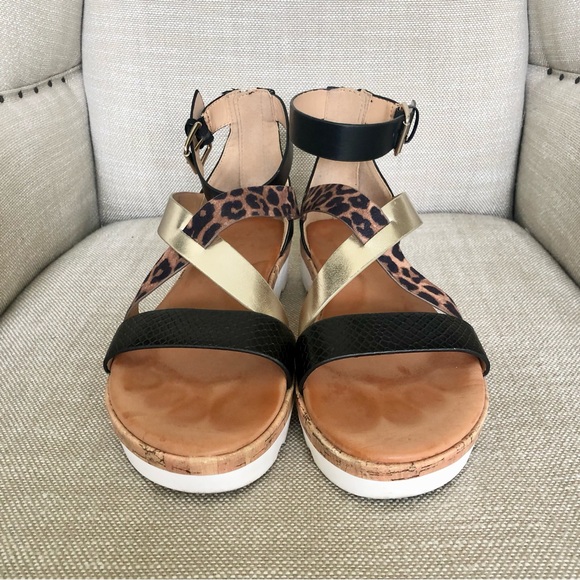 Nine West Bounce Leopard Print Ankle Wrap With Buckle Sandals Size 8.5 - Picture 2 of 11
